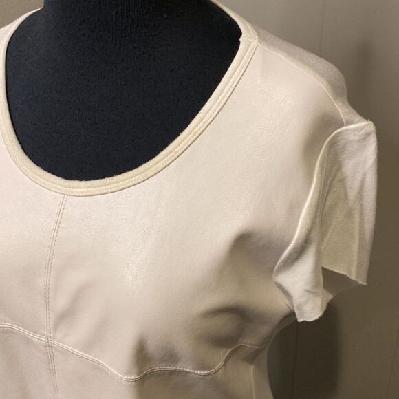 No brand. Small. Faux Leather front. Shirt lining. Super soft. Minor distress. - Picture 2 of 6